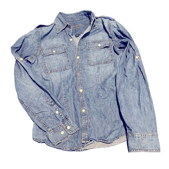 Lauren Ralph Lauren Tops - Lauren Jeans Co denim long sleeve button-down tab shoulder shirt Sz S